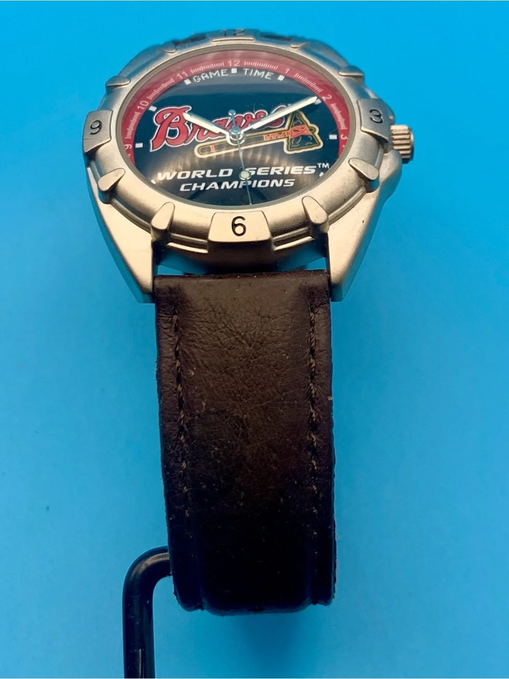 GAME TIME Men’s Vintage Watch BRAVES 1957 WORLD SERIES CHAMPIONS Works New Batt